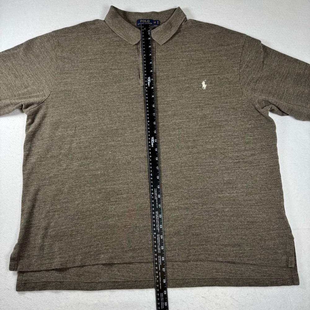 Polo Ralph Lauren Men’s 2XB‎ Brown Long‑Sleeve Cotton Polo Shirt - Picture 13 of 13